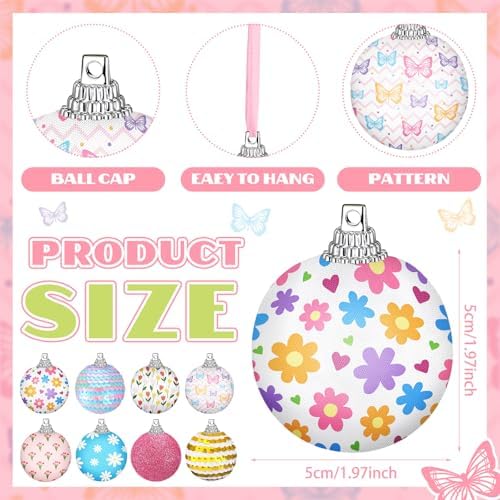 Zeyune 16 Pcs Halloween Ball Ornaments with Sequins