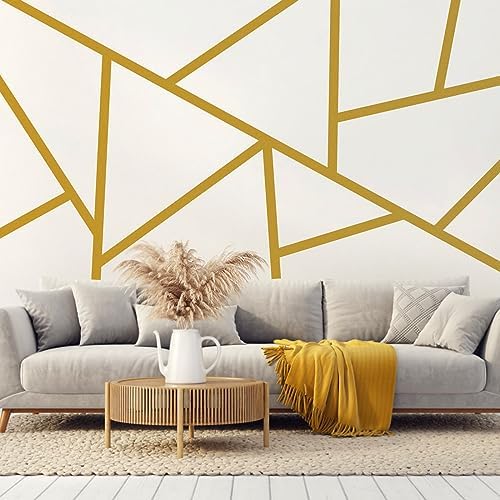 Easma Gold Stripe Wall Decals Metallic Line Wall Decor