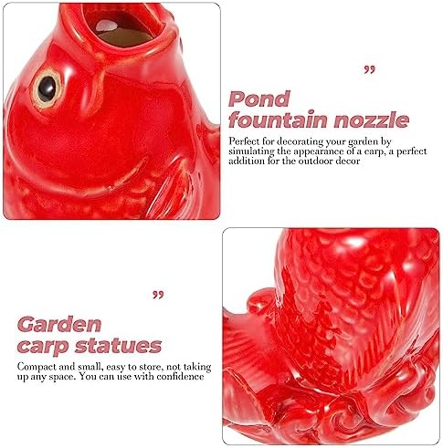 Yardwe Carp Fish Fountain Spitter Decorative Pond Statue