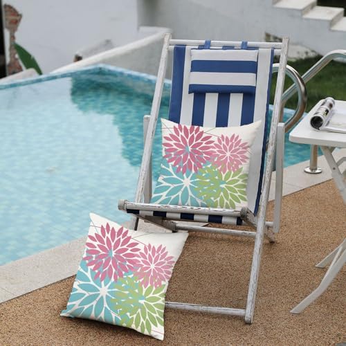 DFXSZ Outdoor Pillow Covers Set of 2 Waterproof 18x18 Inch Geometric Design