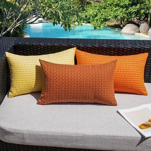 Kevin Textile Fall Waterproof Throw Pillow Covers Pack of 2 Burnt Orange