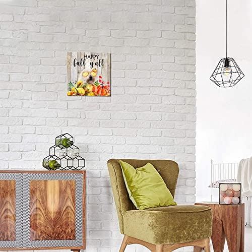 Thanksgiving Hello Fall Decorative Wood Sign 8x8in
