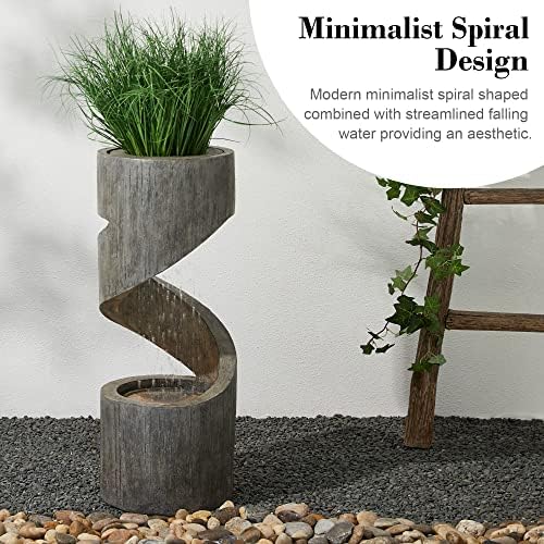 Glitzhome Tiered Outdoor Water Fountain with LED Light 1