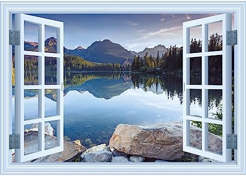 FLFK Fake Window Wall Mural Set of 2 48x32