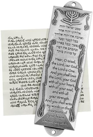 MrMrKura Silver Alloy Mezuzah with Scroll for Door