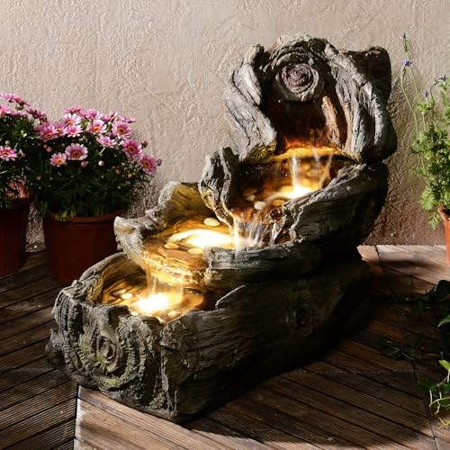 315 Inch L Outdoor Water Fountain with LED Lights