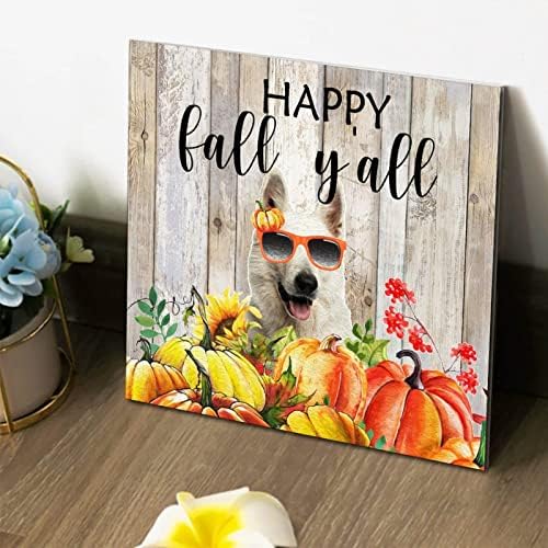 Thanksgiving Hello Fall Decor Wooden Plaque 12x12in