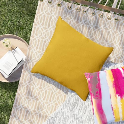 TRP Reversible Square Throw Pillow 18x18 Yellow Mustard