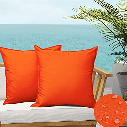 Pack of 2 18x18 Inch Waterproof Outdoor Pillow Covers