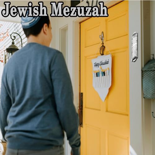 Antique Silver 2-Pack Mezuzahs with Scrolls for Jewish Home