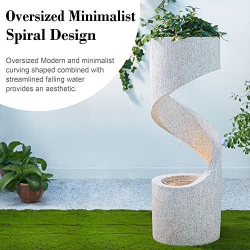 Glitzhome Tiered Outdoor Water Fountain with LED Light