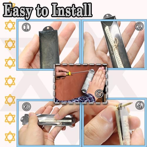 Antique Silver 2-Pack Mezuzahs with Scrolls for Jewish Home
