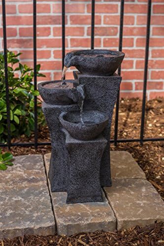 Vicenza 18 Inch Tri-Bowl Cascading Waterfall Fountain
