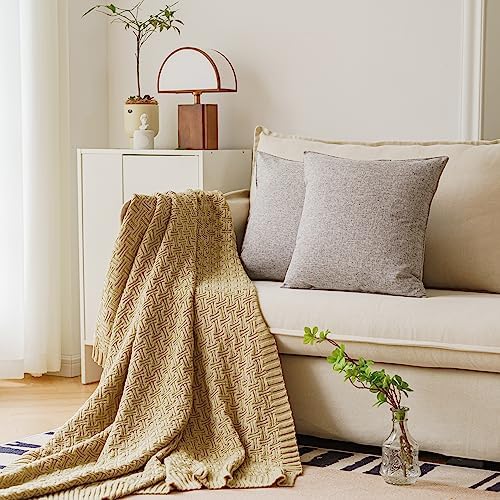 NiNi ALL Waterproof Throw Pillow Covers Set of 2 Grey 20x20 inch