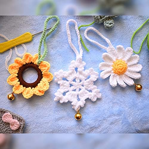 Crocheted Snowflake Ornaments 4pcs Christmas Tree Decorations