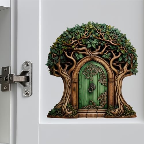 Beautiful Tree Fairy Door Wall Sticker - Removable Decal