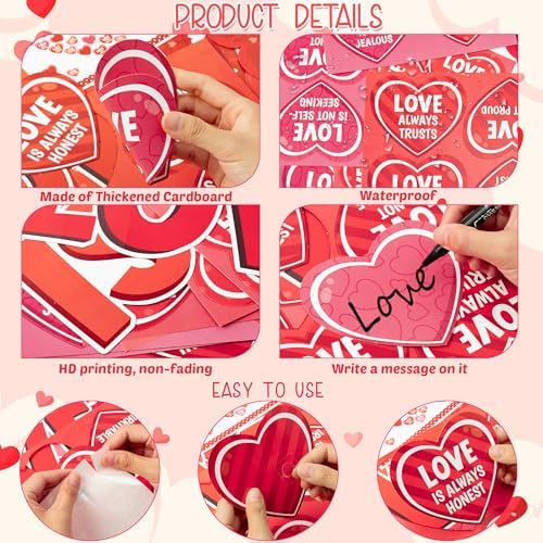 88Pcs Valentine Bible Verses Heart Bulletin Board Set