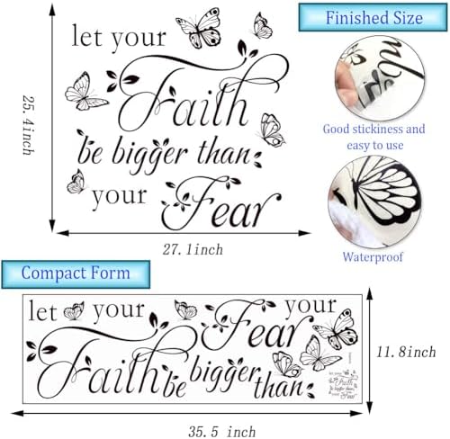 Inspirational Faith Bigger Than Fear Wall Decal Sticker