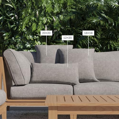 Outer Outdoor Throw Pillow with Palisades Gray Stripe
