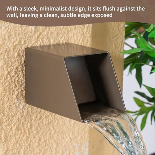 PONDO 4 Square Outdoor Water Fountain Spout - 316 Stainless Steel