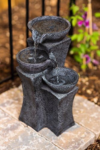 Vicenza 18 Inch Tri-Bowl Cascading Waterfall Fountain