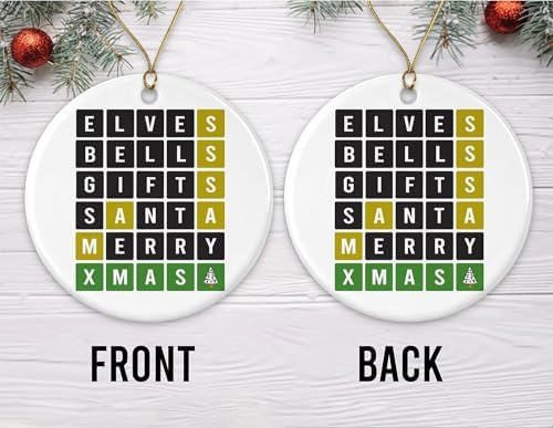 Wordle Christmas Ornament - Funny Gift for Word Lovers