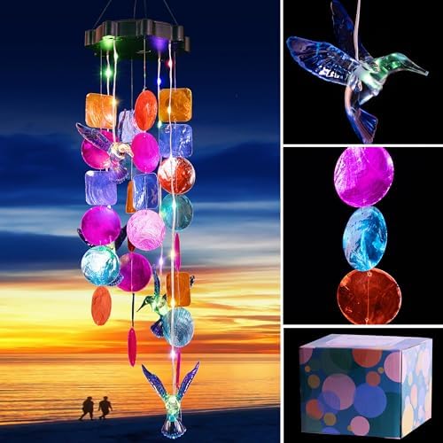 Solar Wind Chimes for Outdoor with LED Lights