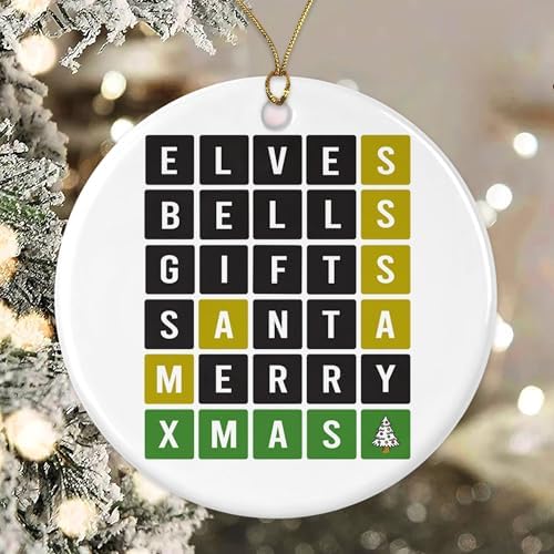 Wordle Christmas Ornament - Funny Gift for Word Lovers