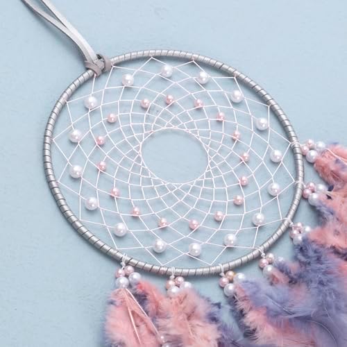 Dream Catcher Wall Decor with Fluffy Feathers and Beads