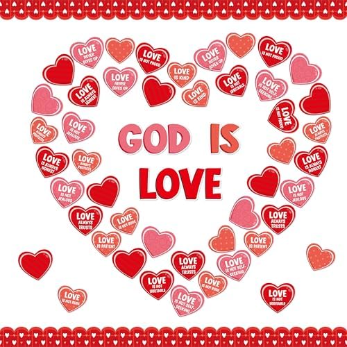 88Pcs Valentine Bible Verses Heart Bulletin Board Set