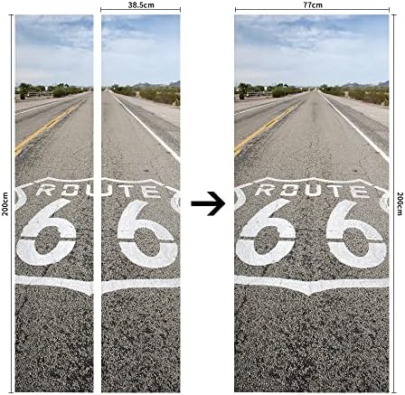 Route 66 Door Sticker Vinyl Wall Mural Peel and Stick