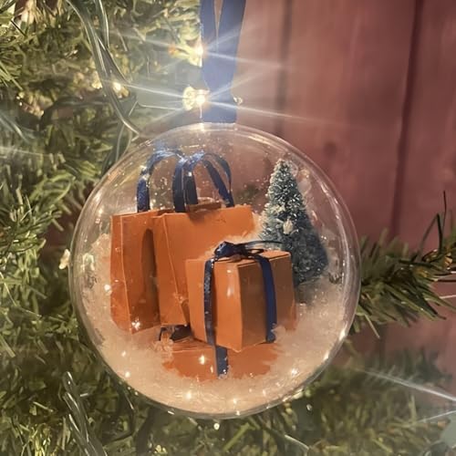 Mini Express Funny Gift Box Clear Ball Ornament for Christmas