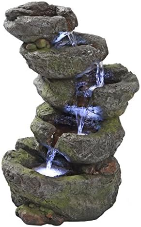 Design Toscano Breakneck Falls Illuminated Garden Fountain 9x11x175