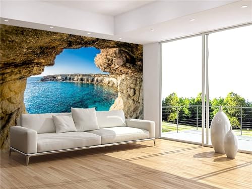 FLFK 3D Wall Murals Peel and Stick Sea Caves Landscape 1417x984