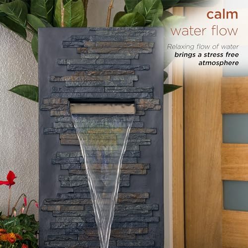 Alpine Corporation CPS194 Brown 55 Inch Wall Mounted Fountain