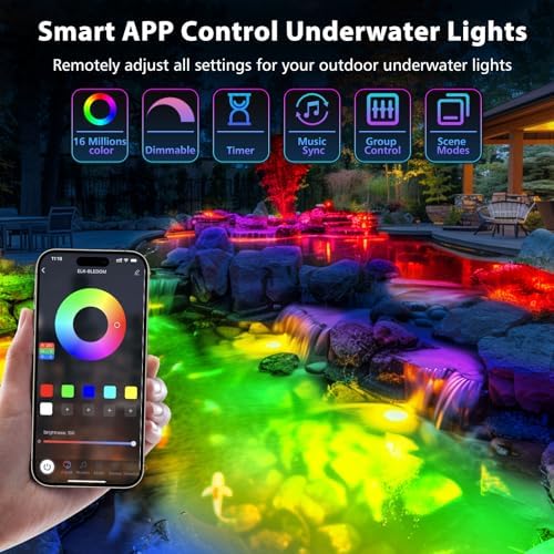 LED Pond Lights 12W RGB Dimmable Underwater Light