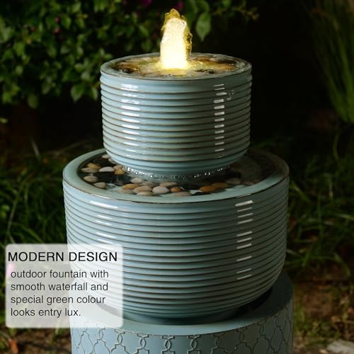AXOSO 315 H Modern Water Fountain with LED Lights 2-Tier