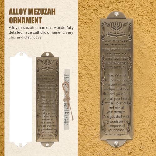 Luxshiny Jerusalem Mezuzah Case with Scroll