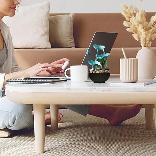Tabletop Water Fountain with Lotus Design Blue