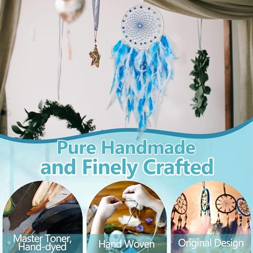 Blue Dream Catchers Handmade with Crystal Beads
