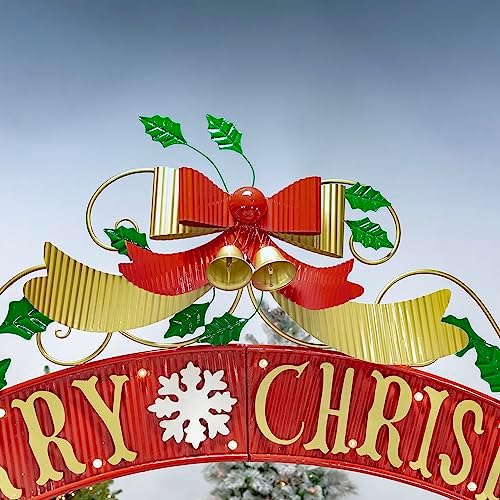 Zaer Ltd 1075 FT Tall Large Iron Christmas Ball Ornament Archway