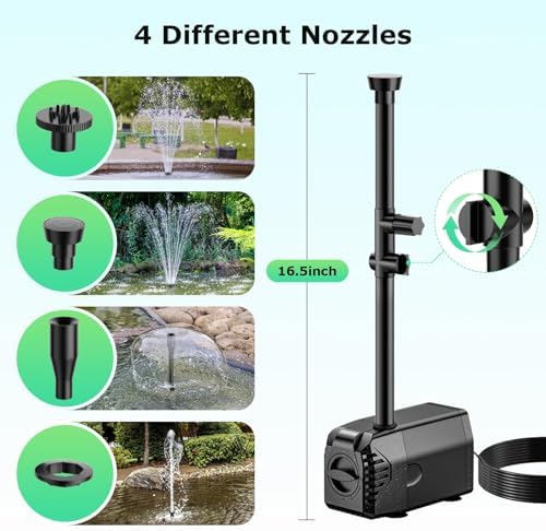 POPOSOAP Solar Fountain Pump 30W 430GPH 66FT Hose