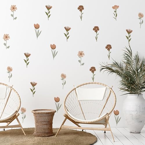 Arawat Wildflower Wall Decals 72pcs Peel and Stick Decor
