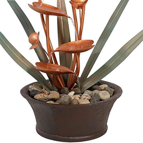 Sunnydaze 28 Inch Copper Waterfall Fountain for Outdoor Use