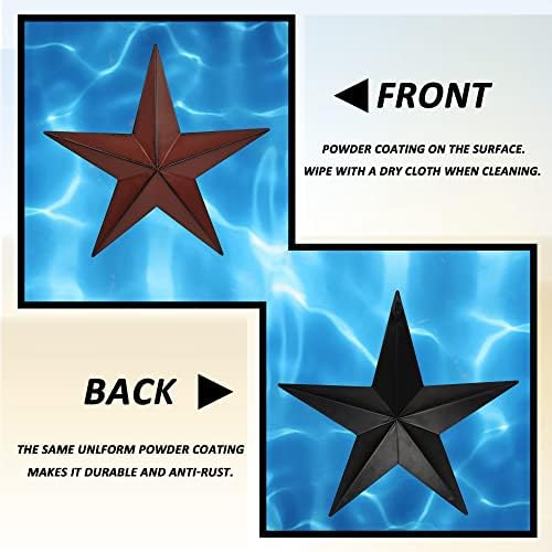 155 Inch 2Pcs Metal Barn Stars Decor