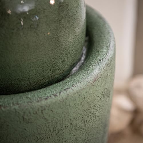 XBrand 2598 Inch H Round Stone Water Fountain with LED Lights