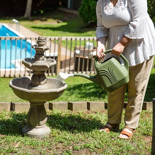 Sunnydaze Birds Delight 35-Inch 3-Tier Garden Water Fountain - Beige