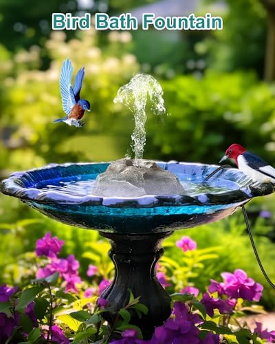 LuminiCam Bird Bath Fountain with Water Flow