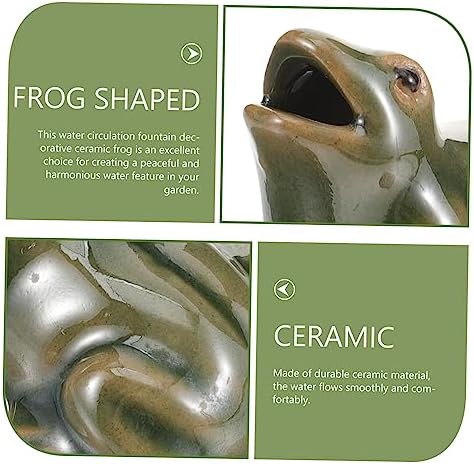 Bestonzon Waterfall Frog Fountain Decor for Garden