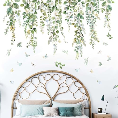 Hanging Vine Wall Decals Green Nature Plants Leaves Wall Stickers